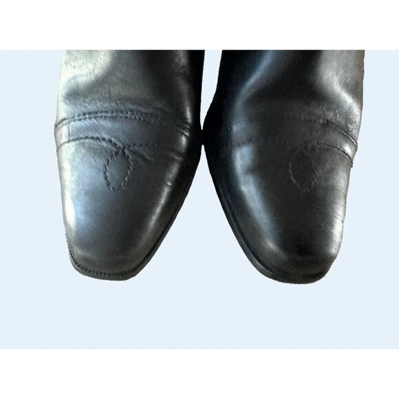 DINGO Women's Black Leather Western Buckle Harness Boot Size 10 - Picture 4 of 8